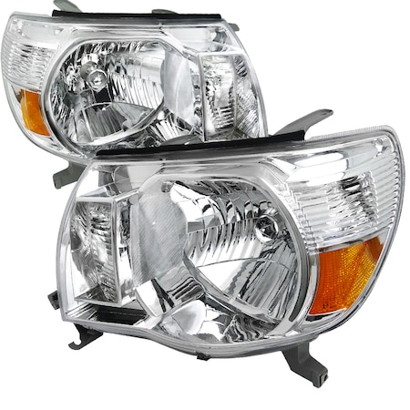 Spec-D Tuning 05-11 Toyota Tacoma Crystal Housing Headlights Chrome 2LH-TAC06-RS